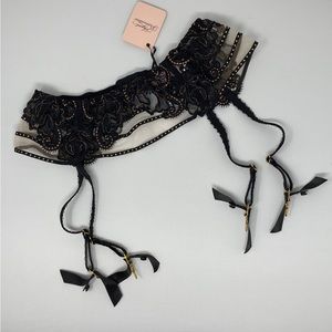 Agent Provocateur Zinnia Black Bronze Suspender AP4 Large NWT